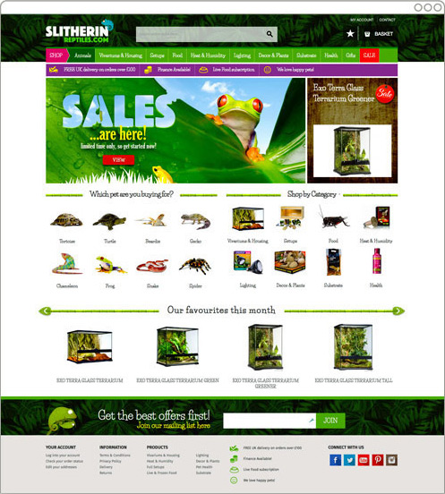 Slitherin Reptiles | Magento 2 eCommerce