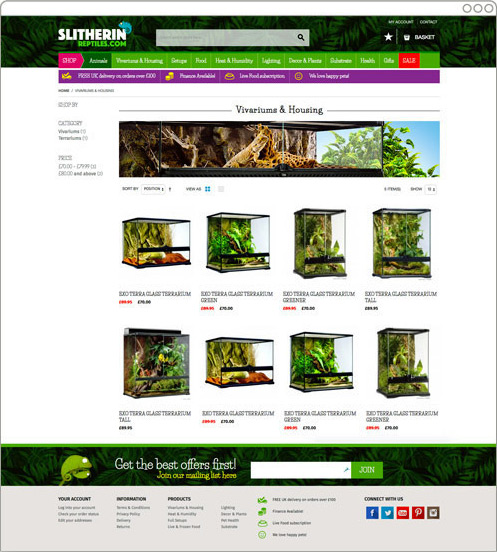 Slitherin Reptiles | Magento 2 eCommerce
