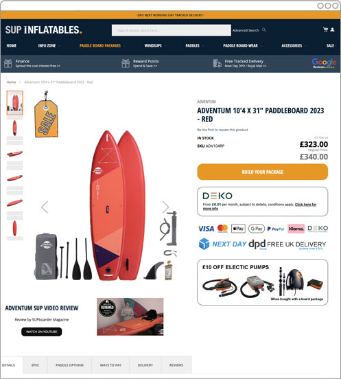 SUP Inflatables | Magento 2 eCommerce